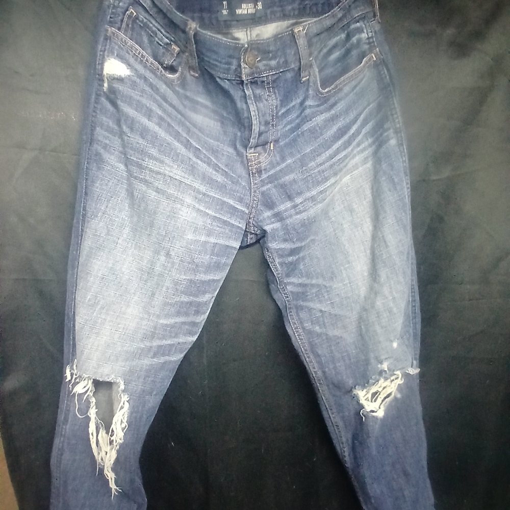 Hollister Distressed Blue Boyfriend Jeans